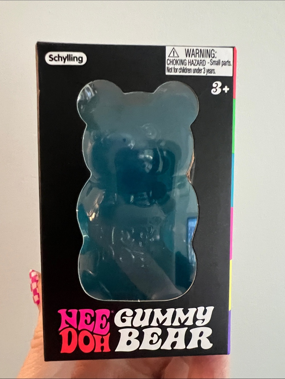 NeeDoh Gummy Bear Squishy Toy - blue - solid water squish